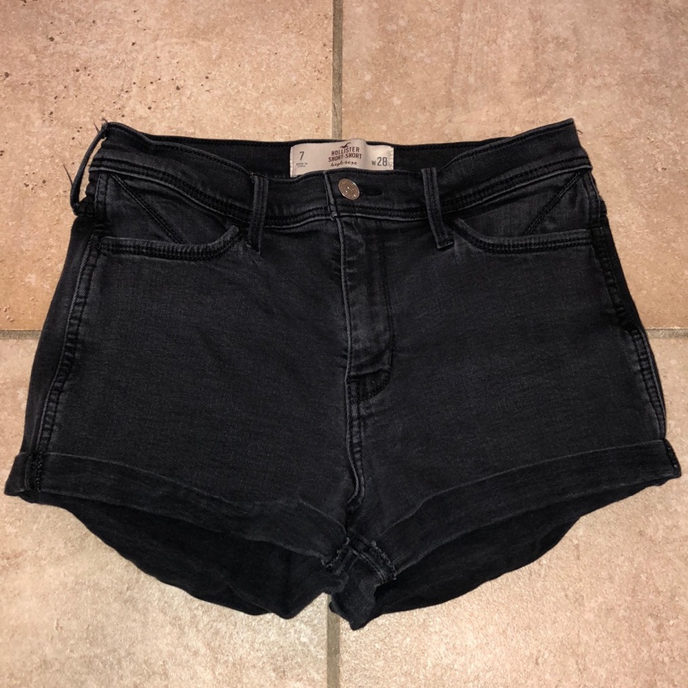 hollister black jean shorts